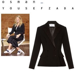 Osman_yousefzada Black double breasted designer blazer size 6
